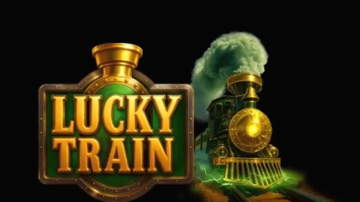 Locomotiva steampunk em um cenário de deserto no jogo Lucky Train